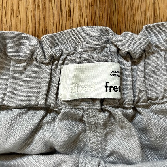 ARITZIA wilfred free harulia short high waisted paperbag linen blend gray size S - Picture 4 of 10